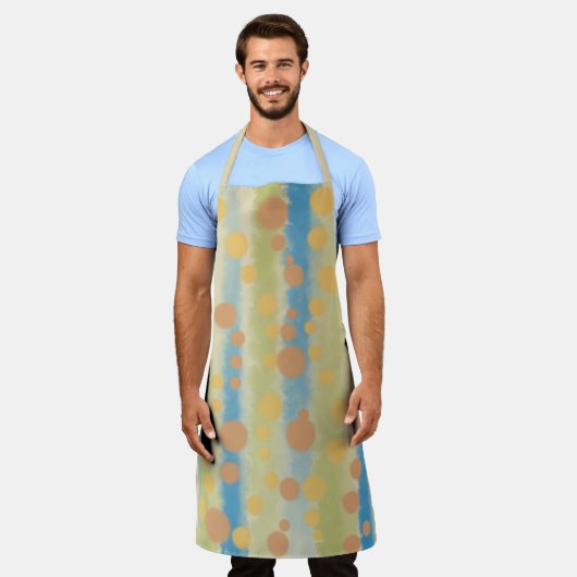 Wasserfarbene senkrechte Polka-Punkte Schürze (Getragen)