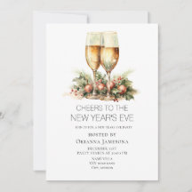 Wasserfarbene Silvesterparty mit Champagner