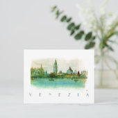 Wasserfarbene Skizze Postkarte von Venedig ITALIEN (Stehend Vorderseite)
