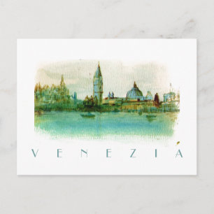 Wasserfarbene Skizze Postkarte von Venedig ITALIEN