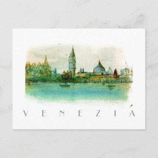 Wasserfarbene Skizze Postkarte von Venedig ITALIEN (Vorderseite)