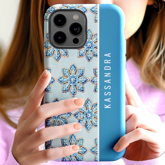 Wasserfarbene Snowflake Cookies Personalisierter N Case-Mate iPhone Hülle