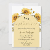 Wasserfarbene Sonnenblume Elegante Babydusche Einladung (Vorderseite)