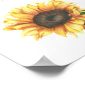 Wasserfarbene Sonnenblume - Liebe ist süß, Leckere Poster (Ecke)