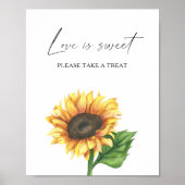 Wasserfarbene Sonnenblume - Liebe ist süß, Leckere Poster (Vorne)