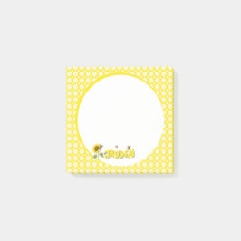 Wasserfarbene Sonnenblume mit Schmetterlingen Post-it Klebezettel