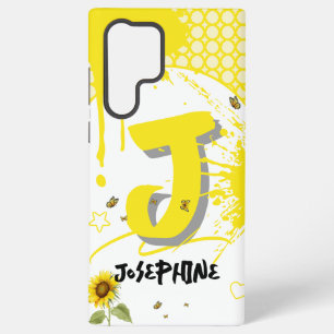 Wasserfarbene Sonnenblume mit Schmetterlingen Samsung Galaxy Hülle