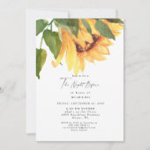 Wasserfarbene Sonnenblume Nacht vor Hochzeit Einladung (Vorderseite)