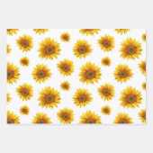 Wasserfarbene Sonnenblume. Rustikales, blumengelbe Geschenkpapier Set (Vorderseite)