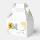 Wasserfarbene Sonnenblume zum ersten Geburtstag Geschenkschachtel (Rückseite)