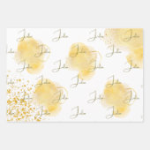 Wasserfarbene Sonnenblume zweite Geburtstag Geschenkpapier Set (Vorderseite 3)