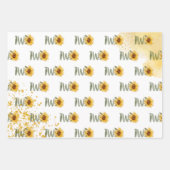 Wasserfarbene Sonnenblume zweite Geburtstag Geschenkpapier Set (Vorderseite 2)