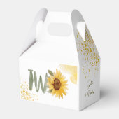 Wasserfarbene Sonnenblume zweite Geburtstag Geschenkschachtel (Rückseite)