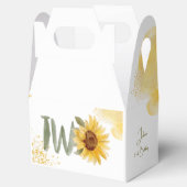 Wasserfarbene Sonnenblume zweite Geburtstag Geschenkschachtel (Geöffnet)