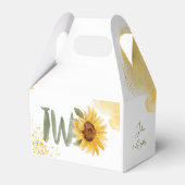 Wasserfarbene Sonnenblume zweite Geburtstag Geschenkschachtel (Vorderseite)