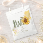 Wasserfarbene Sonnenblume zweite Geburtstag Geschenktütchen (Ausgeschnitten)