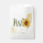 Wasserfarbene Sonnenblume zweite Geburtstag Geschenktütchen (Vorderseite)