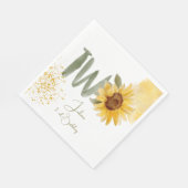 Wasserfarbene Sonnenblume zweite Geburtstag Serviette (Ecke)