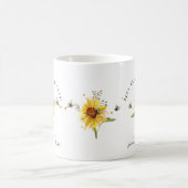 Wasserfarbene Sonnenblumen Bienen Beste Großmutter Kaffeetasse (Mittel)