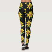 Wasserfarbene Sonnenblumen Blütenblume Vibrant Han Leggings (Rückseite)