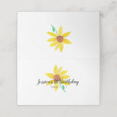 Wasserfarbene Sonnenblumen Einfache Zeltkarten Platzkarte (Außenseite Aufgefaltet)