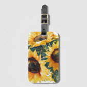 Wasserfarbene Sonnenblumen Gepäckanhänger (Vorderseite Vertikal)
