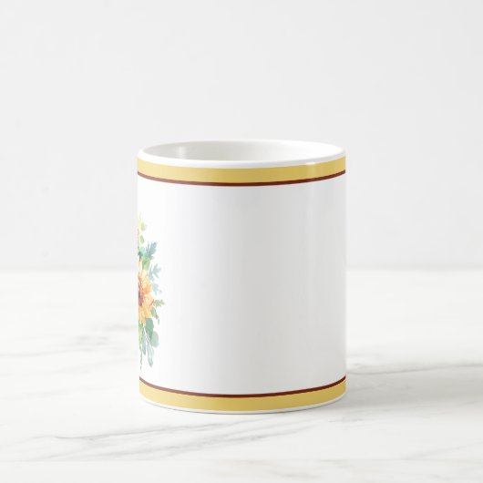 Wasserfarbene Sonnenblumen Kaffeetasse (Mittel)