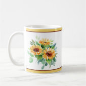 Wasserfarbene Sonnenblumen Kaffeetasse (Links)