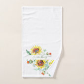 Wasserfarbene Sonnenblumen personalisiert Badhandtuch Set (Handtuch)