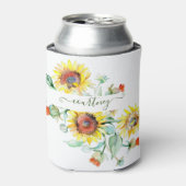 Wasserfarbene Sonnenblumen personalisiert Dosenkühler (Kanne Vorderseite)