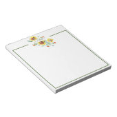 Wasserfarbene Sonnenblumen personalisiert Notizblock (angewinkelt)