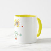 Wasserfarbene Sonnenblumen personalisiert Tasse (VorderseiteRechts)