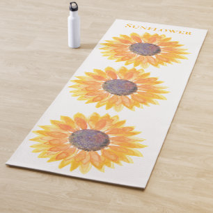 Wasserfarbene Sonnenblumen Yogamatte