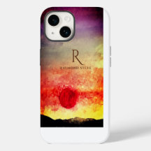 Wasserfarbene Sonnenuntergänge Mit Monogramm