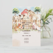 Wasserfarbene Stalltiere, digital Einladung (Stehend Vorderseite)