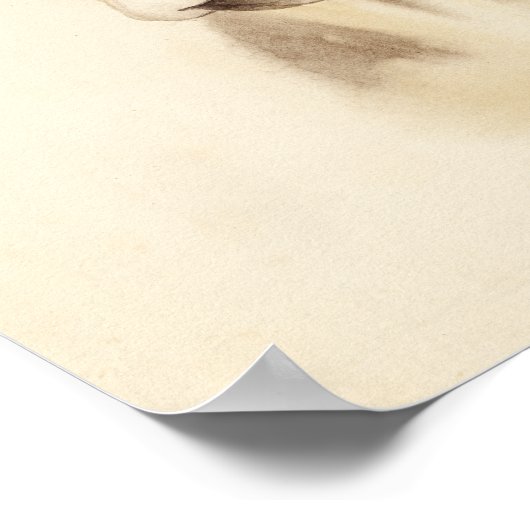 Wasserfarbene Stalltiere | Kuh Poster (Ecke)