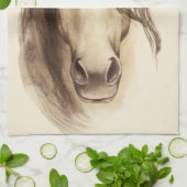 Wasserfarbene Stalltiere | Pferd Geschirrtuch (Gefaltet)