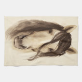 Wasserfarbene Stalltiere | Pferd Geschirrtuch (Horizontal)