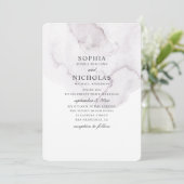 Wasserfarbene staubige Hochzeit. Eleganter einfach Einladung (Stehend Vorderseite)