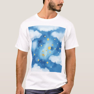 Wasserfarbene Sternengalaxie mit Metallic Highligh T-Shirt
