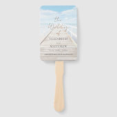 Wasserfarbene Strandhochzeit Fächer (Vorderseite)