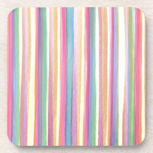 Wasserfarbene Streifen Getränkeuntersetzer (Vorderseite)