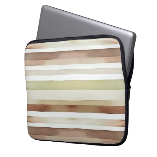 Wasserfarbene Streifen Laptopschutzhülle (Vorderseite Links)
