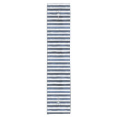 Wasserfarbene Streifen mit Anker Strand Hochzeit Kurzer Tischläufer (Vorderseite)