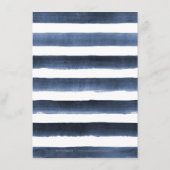 Wasserfarbene Streifen nautische Hochzeitsdetails Begleitkarte (Rückseite)