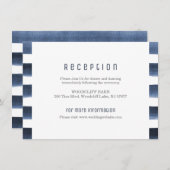 Wasserfarbene Streifen nautische Hochzeitsempfang Begleitkarte (Vorne/Hinten)