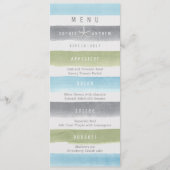 Wasserfarbene Streifen rustikale Hochzeitskarte am Menükarte (Vorderseite)