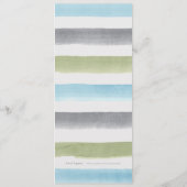 Wasserfarbene Streifen rustikale Hochzeitskarte am Menükarte (Rückseite)