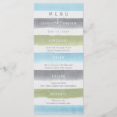 Wasserfarbene Streifen rustikale Hochzeitskarte am Menükarte (Vorderseite)
