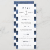 Wasserfarbene Streifen Strand Hochzeitsmenü Menükarte (Vorne/Hinten)